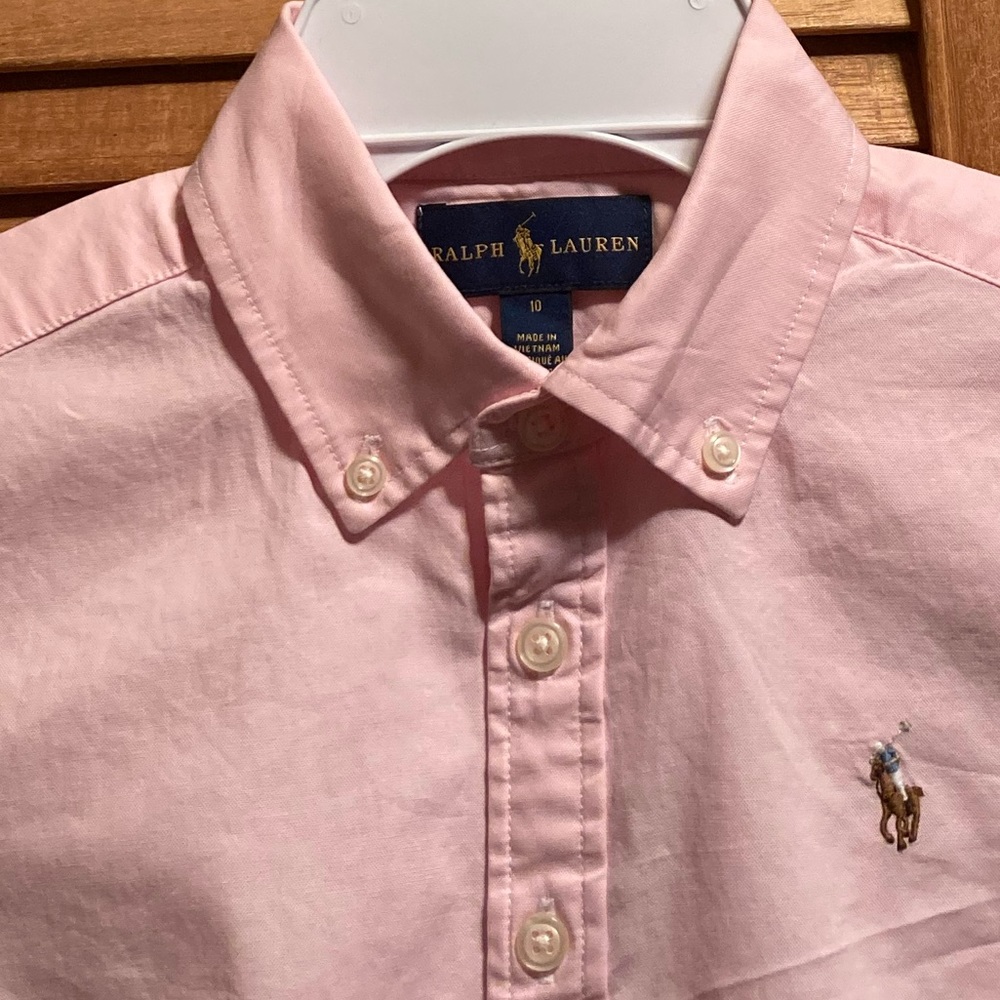 Ralph Lauren Pink Buttoned Collar Shirt Dress - Picture 5 of 13